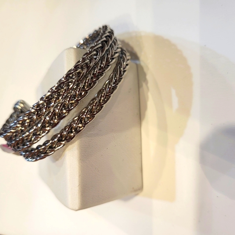 Elegant Silver Braided Bracelet